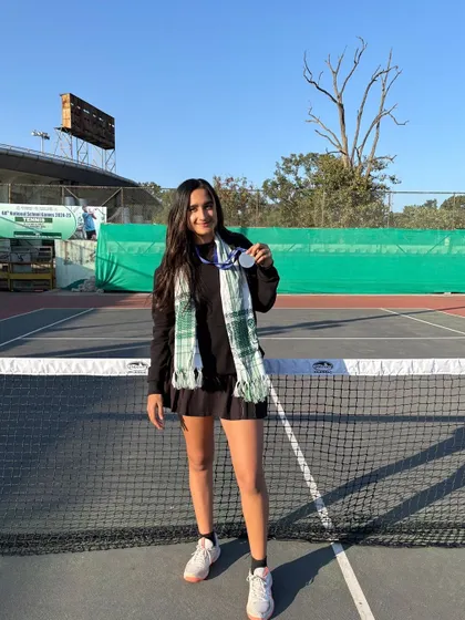 Celebrating Divya Ungrish's fantastic performance at the 68th National School Games of India Tennis Championship in Ranchi. She secured a Silver Medal in the team event and a Bronze in the Girls Singles U19 category.