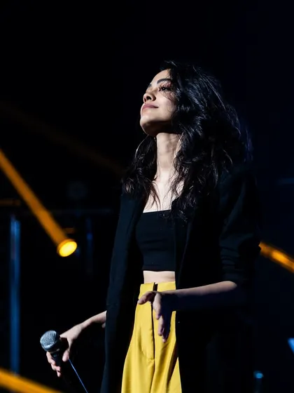 A candid moment from our Los Angeles show. I love to move and feel the rhythm of the music on stage.