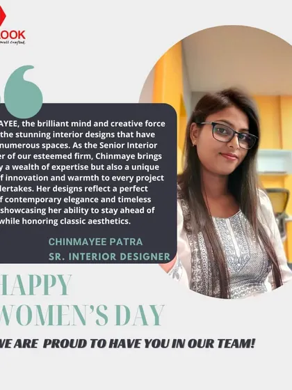 Celebrating Chinmayee, our Senior Interior Designer. Her designs reflect a perfect blend of contemporary elegance and timeless charm, showcasing her ability to stay ahead of trends.