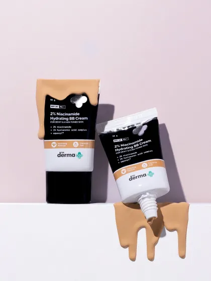 We love capturing satisfying textures. For this BB cream, we created drips down the side of the tubes to show the product's smooth, fluid consistency, all set against a clean, two-toned background.