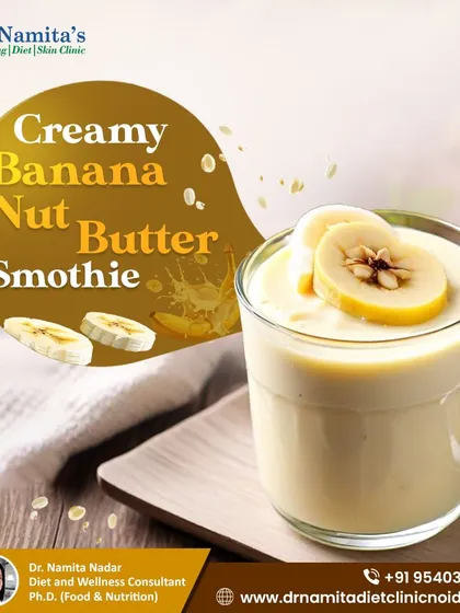 For a creamy and filling breakfast, try this Banana Nut Butter Smoothie. It uses ripe bananas for natural sweetness, peanut butter for protein and healthy fats, and oats for fiber. It's a great way to start your day with sustained energy.