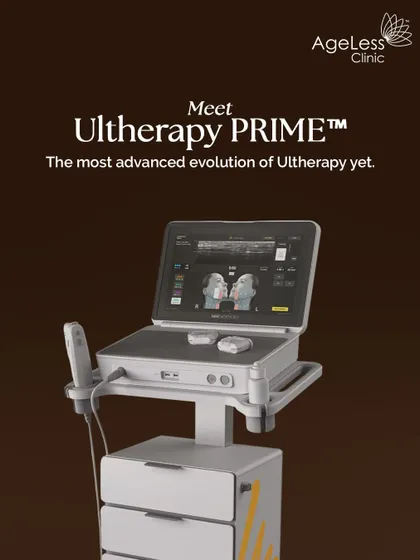 This is the Ultherapy PRIME machine, the most advanced evolution of Ultherapy yet. Having this technology in my clinic allows me to offer the highest standard of care in non-surgical skin lifting, ensuring precise, effective, and comfortable treatments for my clients.