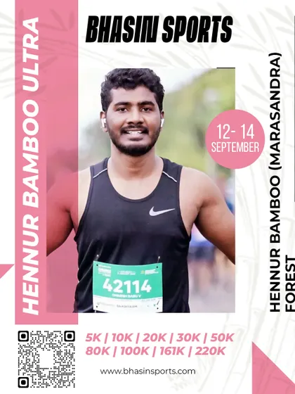 A happy runner posing for the camera mid-race. Our events are designed to be challenging yet enjoyable, creating a positive atmosphere for all participants.
