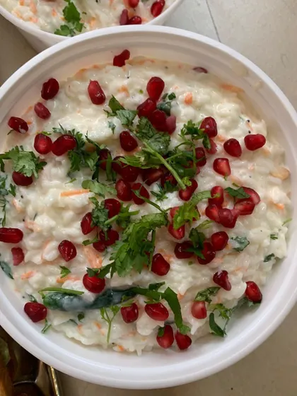 A bowl of delicious curd rice.