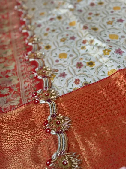 A detail shot of the unique back embellishment.