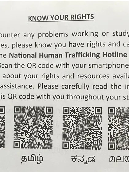 I offer specialized legal consultation for individuals traveling to the United States for work or study. This information on your basic rights is available in multiple languages, including Kannada, Tamil, and Malayalam, to ensure you are fully informed and protected.