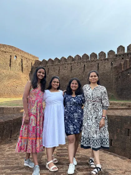 Our group exploring the historic Mirjan Fort near Gokarna, a great stop for history buffs and photographers.