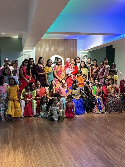 Another shot of our diverse group of participants, including children. My Garba events are designed to be inclusive for the entire family.