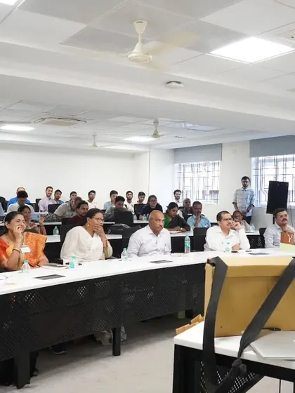 An audience of educators and stakeholders listens to a presentation at the Param Science seminar. We enjoy sharing our insights and learning from others in the field.