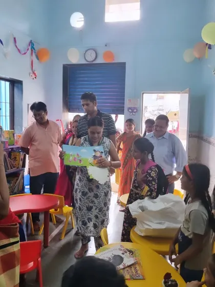 The inauguration of the Magic Crate Library at the REAP Center. Our team was there to hand over the books, marking the beginning of a wonderful partnership to bring stories to slum children.