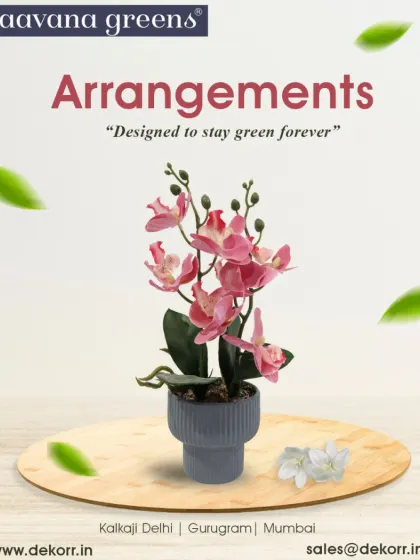 Designed to stay green forever. This beautiful pink orchid arrangement adds a touch of elegance and color to a tabletop, and it will never wilt or fade.
