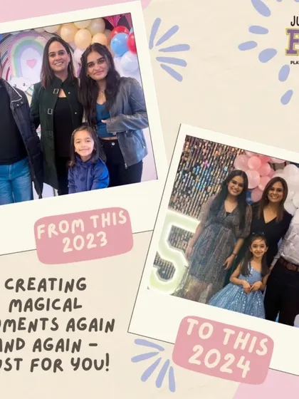 Creating magical moments again and again. We are honored when families return to celebrate with us, like this client who came back for a Frozen party after loving their Rainbow party the year before.
