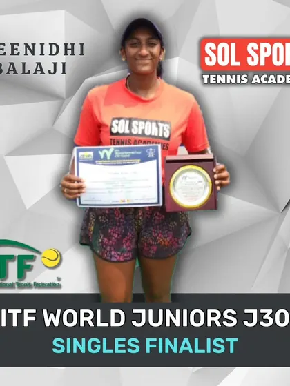 We congratulate Sreenidhi Balaji for reaching the singles final of the ITF World Juniors J30 tennis tournament. Her talent and hard work are truly commendable.