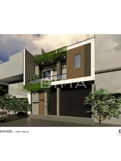 For this upcoming residence in New Delhi, we are implementing a biophilic architectural concept. The design strategically integrates lush greenery into the facade, creating a living structure that breathes and connects its inhabitants with nature.