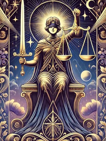 The Justice card reminds us of balance, truth, and karma. It invites us to reflect on our choices and act with integrity. Trust in the wisdom of accountability; it is here to guide, not to judge.