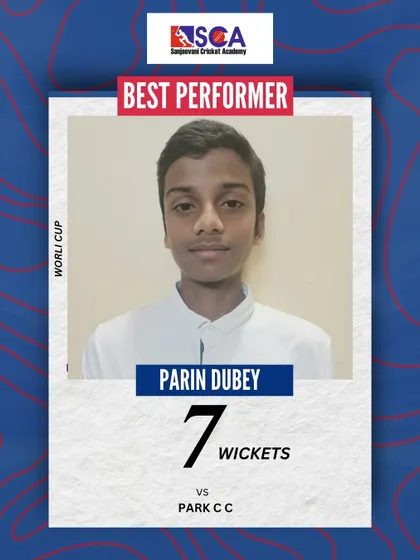 An incredible 7 wickets for Parin Dubey. We are proud to see our young bowlers delivering such match-winning performances.