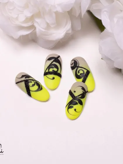 A still shot of the neon and black swirls, perfect for anyone who loves a high-contrast, modern design.