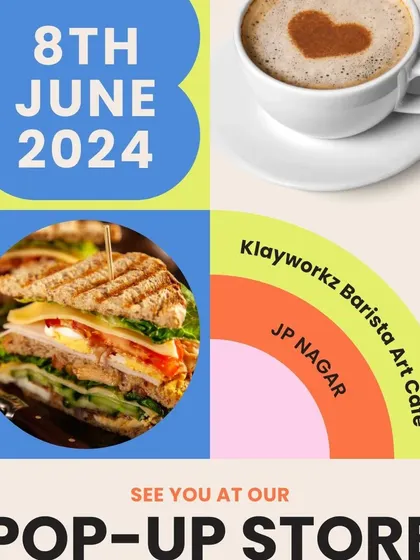 A pop-up store announcement that tempts you with a delicious sandwich and a perfectly made latte. It’s the ideal weekend plan: eat, shop, and relax.