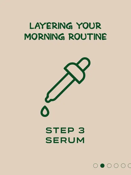 This image highlights the serum step in a layered skincare routine. Applying it after toning and before moisturizing allows for optimal absorption and effectiveness.