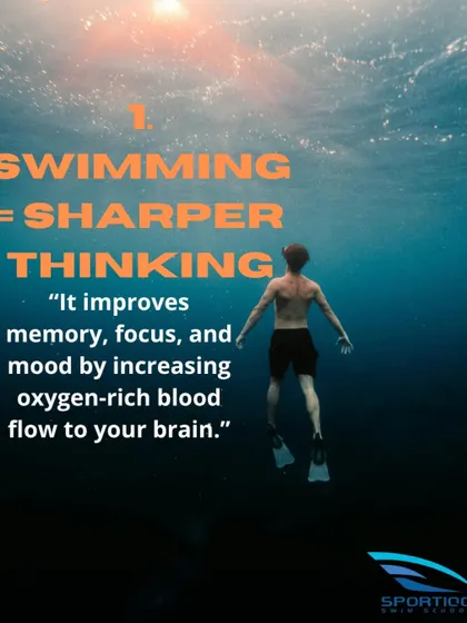 Swimming is proven to improve memory, focus, and mood by increasing the flow of oxygen-rich blood to the brain. This is why we call it a full-brain upgrade, not just a workout.