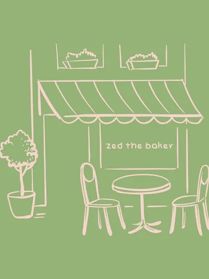 This sketch of my café's exterior represents the cozy, welcoming atmosphere I strive to create for every guest.