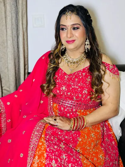 The client seated, looking elegant.