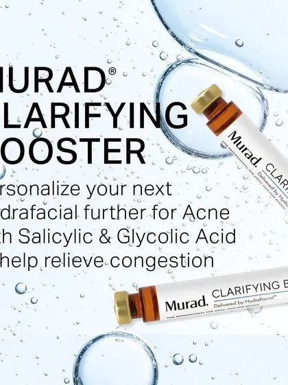 For acne-prone skin, I can enhance your HydraFacial with a Murad Clarifying Booster, which uses Salicylic and Glycolic Acid to relieve congestion.