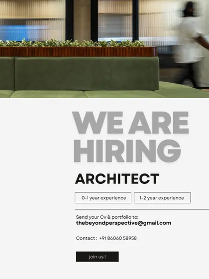 An opportunity for architects with 0-2 years of experience at The Beyond Perspective in Kochi, with clear salary information for freshers and experienced candidates.