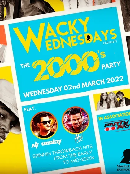 Poster for a "2000's Party," focusing on throwback hits from the early to mid-2000s.