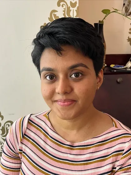 Thasneem wanted a pixie that would work with her very thick hair. I created this textured style to remove weight while keeping it feminine.