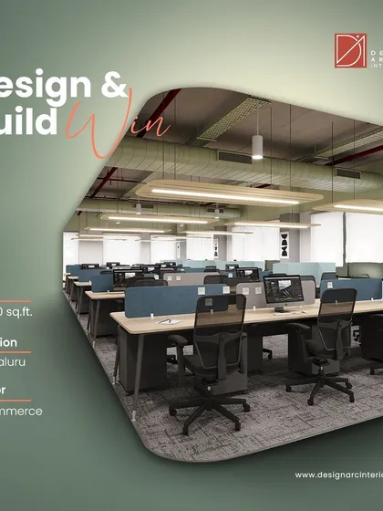 This image showcases a large-scale e-commerce office we designed and built in Bengaluru. The 15,000 sq.ft. space features rows of workstations optimized for a high-density, fast-paced environment.