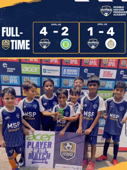 DPDL U9 results, showing a win and a loss for our youngest teams.