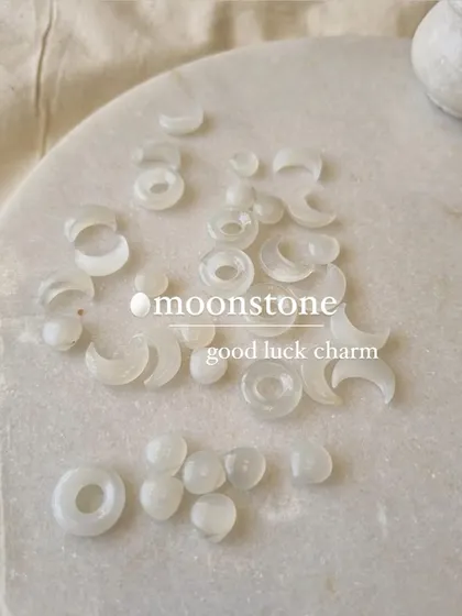 Two powerful crystals for luck. Moonstone is an excellent good luck charm, especially for love, while Carnelian brings prosperity and light.