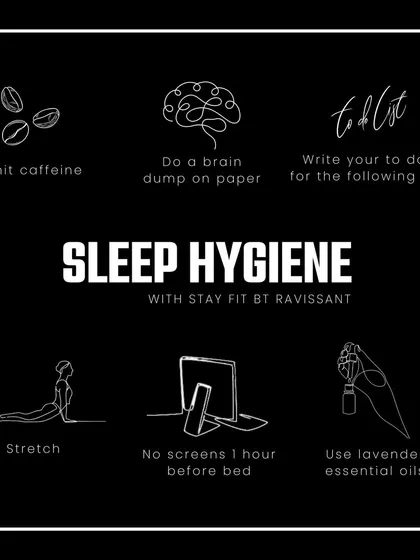 Good sleep is the foundation of good health. I share tips on sleep hygiene, such as gentle stretching and avoiding screens before bed, to help you get the restorative rest you need to thrive.