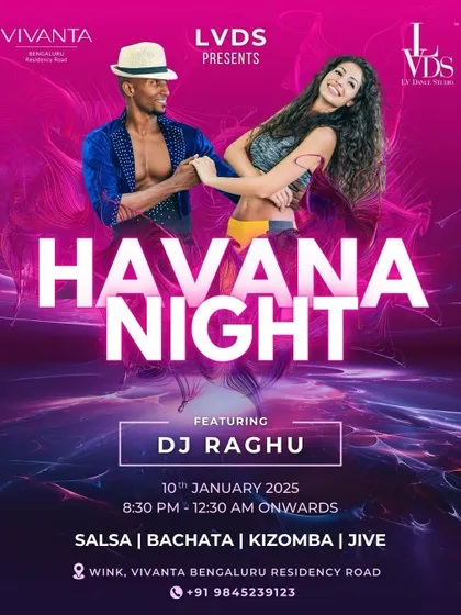 The poster for our first Havana Night of 2025, kicking off the year with a bang and promising a night of unforgettable vibes.