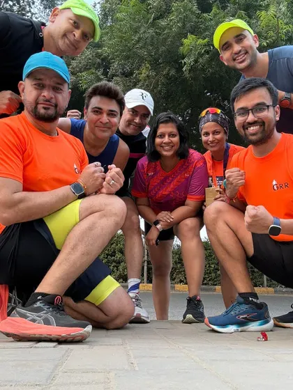 A group of our male runners, all smiles after a tough session. The bond between our members is unbreakable.