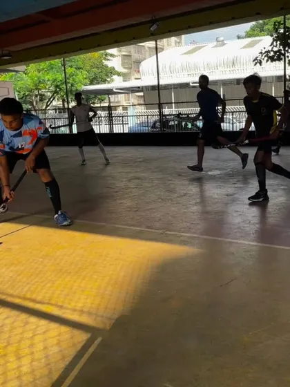 Players spread out during a practice game, demonstrating the importance of spacing and movement even in a smaller playing area.