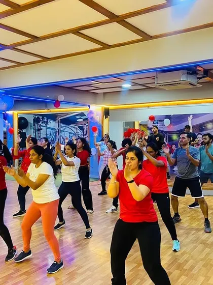 Scenes from our Christmas Eve fitness party. We love to combine celebrations with a good workout.