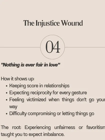 **Inner child wounds from childhood can sabotage your adult relationships.** Wounds like abandonment, rejection, betrayal, or injustice show up as specific patterns. For example, an abandonment wound can lead to clinging tightly to partners, while a rejection wound can manifest as people-pleasing. Understanding these patterns is the first step to healing.