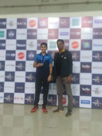 Our players Nitesh and Arnav Borkar at the Mumbai Games. Arnav secured a silver medal in the Sub-Junior boys' category.