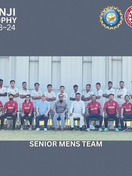 The official team photo for the Nagaland Senior Men's Team ahead of the Ranji Trophy 2023-24 season. Ready for the battle.