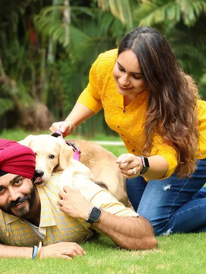 Puppy shoots are just the best! This little one, Heidi, was an absolute star, loving the cuddles and playtime during her outdoor family session.
