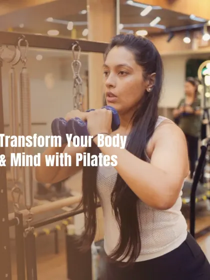 Using dumbbells, this client adds an extra challenge to her workout, focusing on toning her arms and shoulders while maintaining a stable core.