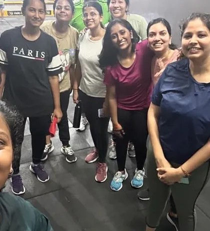 A duplicate image of our happy members after a class.