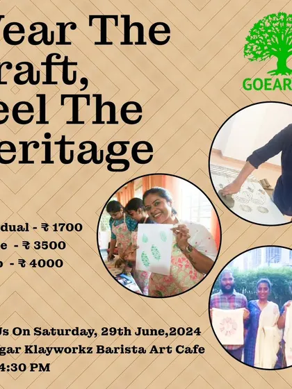 Details for our "Wear The Craft, Feel The Heritage" workshop, focusing on professional pigment and metallic printing on bags and apparel.