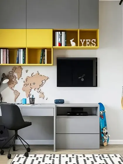 Our portfolio of study units showcases a variety of styles, from minimalist floating desks to large, built-in workstations. We design each space to be ergonomic, organized, and seamlessly integrated into the bedroom's overall aesthetic.