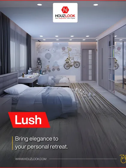 We bring lush elegance to your personal retreat. This bedroom features a soft, dreamy wall mural and mirrored wardrobe doors that create a sense of space and light, perfect for a child's or guest room.