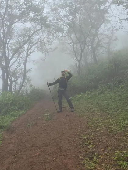 Another shot from the foggy trail. It feels like walking in the clouds.
