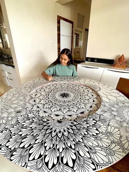 Version 2.0 of my layered mandala concept is coming soon. Here's a sneak peek of me working on the intricate details.