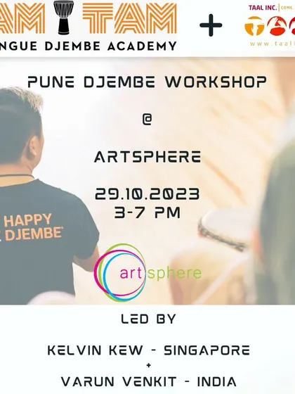 We are proud to partner with Artsphere in Pune for our international Djembe workshop. Their wonderful space is the perfect venue for this deep dive into rhythm.